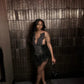 Black Elegant Graduation Gowns 2024 African Girls Glitter Diamante Pearls Decoration Party Dresses Short Sexy Feather Homecoming