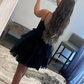 Black Homecoming Dresses Shining Tulle Layers Graduation Dress Short Prom Dress Above Knee Mini Party Dresses Cocktail Dress