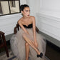 Elegant Evening Dress Strapless Black Velvet Prom Dress Tulle Wedding Evening patrty Dress Floor Length 2024