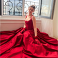 Spaghetti Straps A-line Evening Dresses Taffeta Square Collar Basque Waist Wedding Party Dress Elegant Floor-Length Prom Gowns