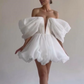 White Little Dress for Women 2024 Off Shoulder A Line Short Homecoming Dresses Cocktail Birthday Party Gowns Graduation Prom