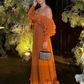 Summer Elegant Solid Ruffles Maxi Dress For Women Fashion Off Shoulder High Waist Robe 2024 Chic Female Evening Party Vestidos