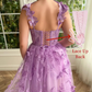 Tulle Spaghetti Straps Evening Dresses 3D Butterfly A-Line Ankle-Length Prom Gowns Elegant Lace Up Teen's Homecoming Dress 2024