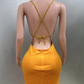 Sexy Gold Backless Sheath Mini Dress Flashing Sequins Birthday Evening Party Nightclub Singer Performance Costume Stage Wear