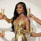 Golden Shinny Beading Short Prom Gowns With Gloves And Train Mermaid Birthday Dress 2024 Luxious vestidos de graduación