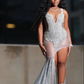 Luxury See Through Mermaid Prom Dresses For Black Girls Sequin Rhinestone evening Occasion Party Gowns