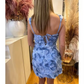 Sexy Camisole Evening Dress For Women 3D Flower Spliced Sleeveless Solid Color Mini Birthday Dresses Summer 2024 New