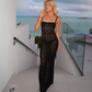 2024 Summer New Fashion Women's Clothing Sexy Transparent Lace Slimming You Smooth Out Silhouette Gown Dress Sleeveless