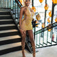 Glitter Gold Diamonds Prom Dress 2024 Halter Glitter Bead Crystal Rhinestones Birthday Party Cocktail Senior Homecoming Gown