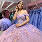 Mexican Lavender Quinceanera Dresses Ball Gown Beaded Lace Appliques Bow Sweet 16 Dress Princess Lace Up Vestido De 15 Anos