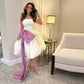 New Mid Evening Dresses Sleeveless Tea-Length Strapless Bow Women Formal Occasion Party Dress 2024