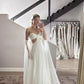 Simple 2024 White Wedding Dress Chiffon Long Sweetheart Cape Sleeves Long Bride Dresses Formal Bridal Gowns for Women