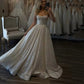 Shiny Wedding Dress A Line Glitter Tulle Bride Dresses Spaghetti Strap U Neck Vestido de novia 2024 Wddding Party Gown