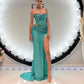 Stylish Mermaid Occasion Dresses For Women Sequin Slit Pleated Sleeveless Prom Gowns Robes De Soiree