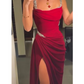 Long Evening Dresses Red Prom Dresses 2024 High Side Slit Sexy Formal Dresses Sleeveless Prom Cocktail Gown فساتين الحفلات