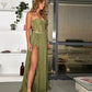 A-line Chiffon Prom Dresses Sweetheart Sleeveless Women Plus Size Evening Party Gowns Slit Ruffles Robe De Soiree Femmes