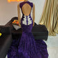 Long Purple Sequin Dress, Prom Dress, Wedding Reception Dress, Party Dress, Birthday Dress, Homecoming Dress, women clothing, Mermaid Dress