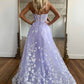 Strapless Purple Lace Long Prom Dress, Sweetheart Neck Purple Formal Dress, Purple Lace Evening Dress