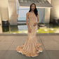 Gorgeous Gold Sequins Mermaid Prom Dresses