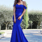 Gorgeous Mermaid Satin Ruffles Sleeveless Off-the-Shoulder Prom Dresses