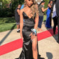 Black Prom Dresses For Teens Long Formal Evening Dresses V Neck