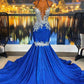 Glamorous Long Sleeveless Heter Backless Mermaid Prom Dress With Beading