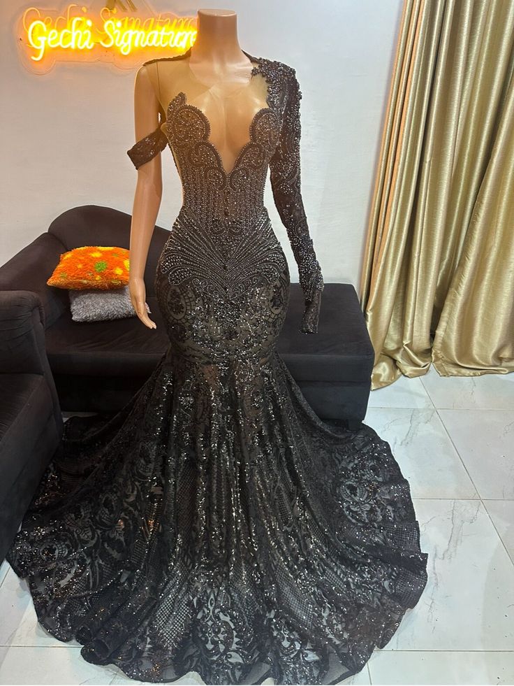 Black prom wedding dress, Black long prom dress, African lace reception dress, Mermaid lace prom dress, Trending prom dresses, prom gown