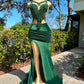 Dark Green Sweetheart Lace Mermaid Prom Dresses