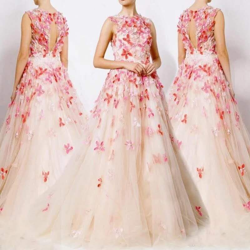 Princess Floral Flowers Ball Gown Quinceanera Dresses Sweet 16 Dress Prom Dresses Lace Appliques Puffy Princess Pageant