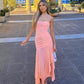 Fashion Ruched Irregular Strapless Tiered Sexy Evening Prom For Women 2023 Long Dress Ruffles Chic Party Night Dress Robe 8647