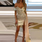 Sexy Short Prom Dresses Crystal Beaded Birthday Party Dress Overlay Mini Cocktail Off Shoulder Applique Homecoming Gown