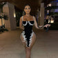 Hot Sexy Party Dress Velvet Beaded Prom Gowns with Spaghetti Black Chic Knee Length Prom Dresses Sheath Short Pretty