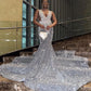 Sparkly Sliver Prom Mermaid Party Dresses 2023 Beading African Black Girls Evening Occasion Gowns Vestidos De Graduación