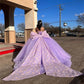Purple Princess Evening Dress Ball Gown Sweetheart Butterfly Flower Girl Formal Party Gowns Sweet 16 Quinceanera Dress