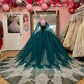 New Arrival Emerald Green Quinceanera Dresses With Cape Lace Appliques Plus Size Sweet 16 Prom Party Corset Vestidos De 15 Años