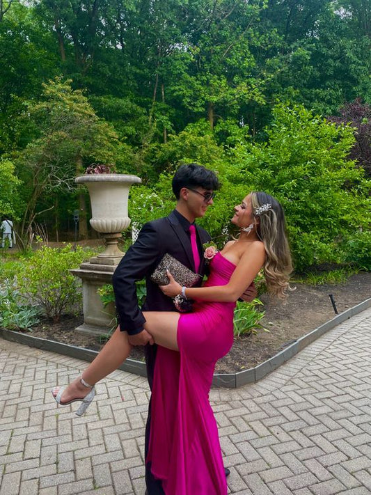 Elegant Satin Long Prom Dress with Split