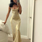 Gold Mermaid Sexy Prom Dress Long Evening Dresses Formal Gown