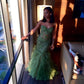 Charming Green Strapless Lace Appliques Mermaid Formal Prom Dress Evening Dress