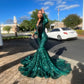 green prom mermaid dress