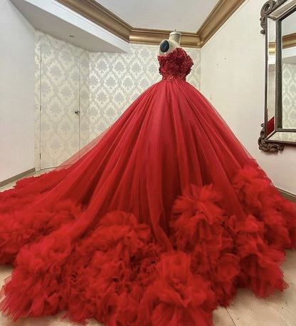 Sexy Ball Gown Tulle Evening Dresses