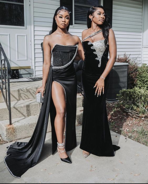 2023 mermaid prom dresses black girl evening dresses