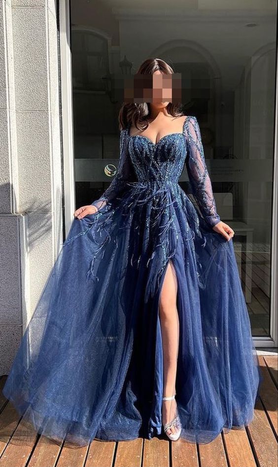 2023 Women classic gowns Long Sleeves Evening Gown