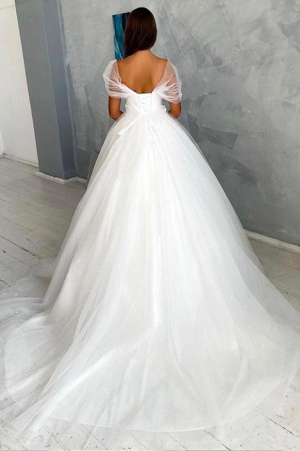 Ball Gown Off-the-shoulder Wedding Dress Tulle Bridal Dress