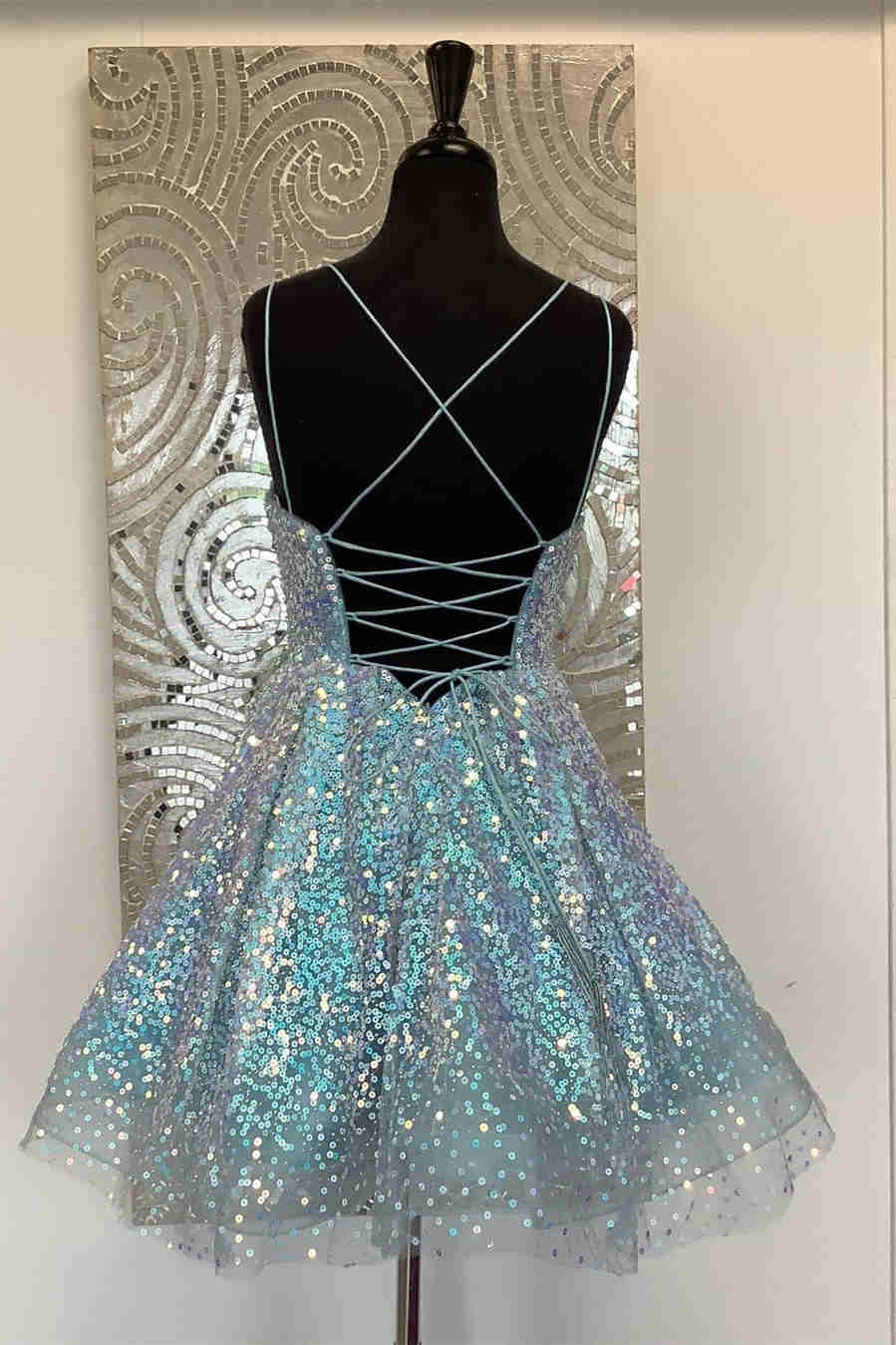 Cute Hot Pink Sequins A-Line Homecoming Dress