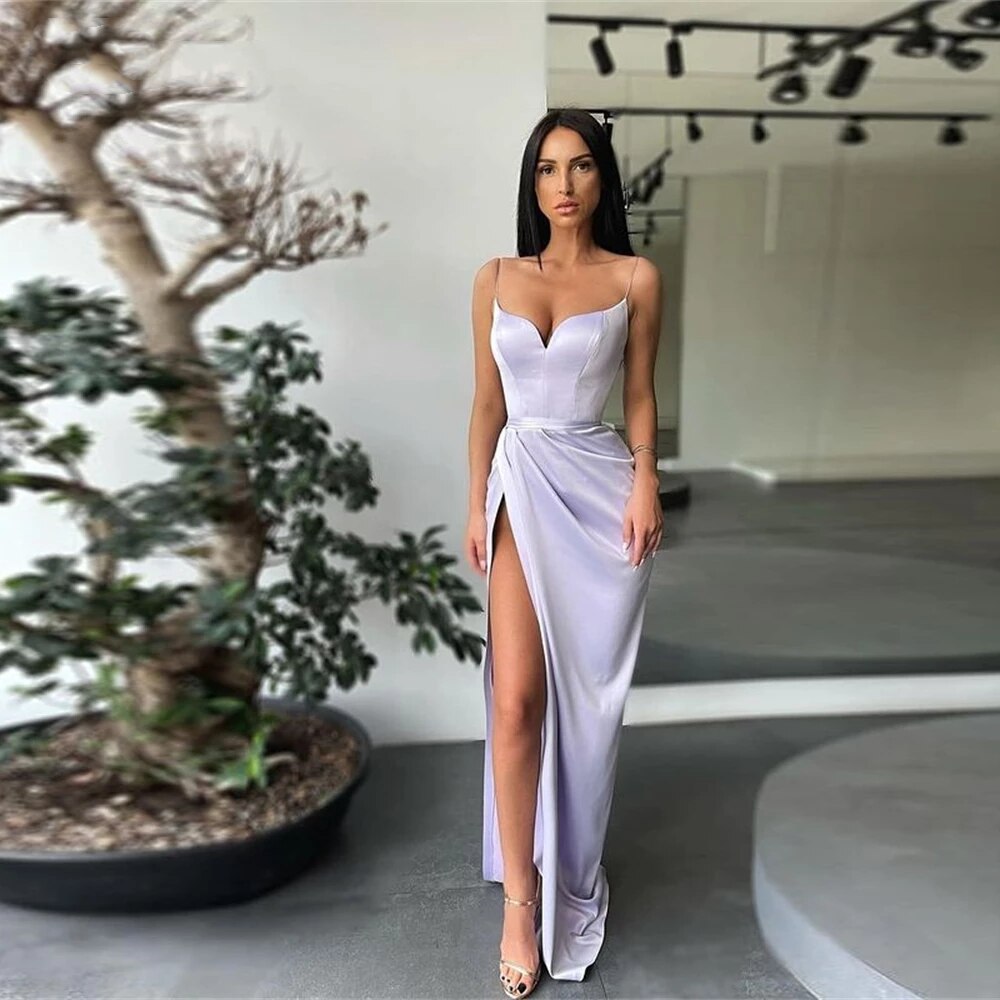 Army green Long Side Slit Sleeveless Mermaid Evening Dresses Sleeveless High Side Slit Formal Graduation Gown Dress,BG061