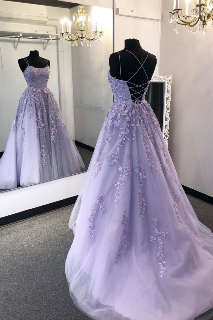 Backless Lavender Prom Dresses Long Formal Evening Party Gowns