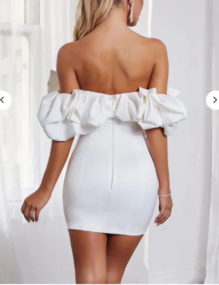 Sexy Off-the-Shoulder Sheath Short White Homecoming Dress