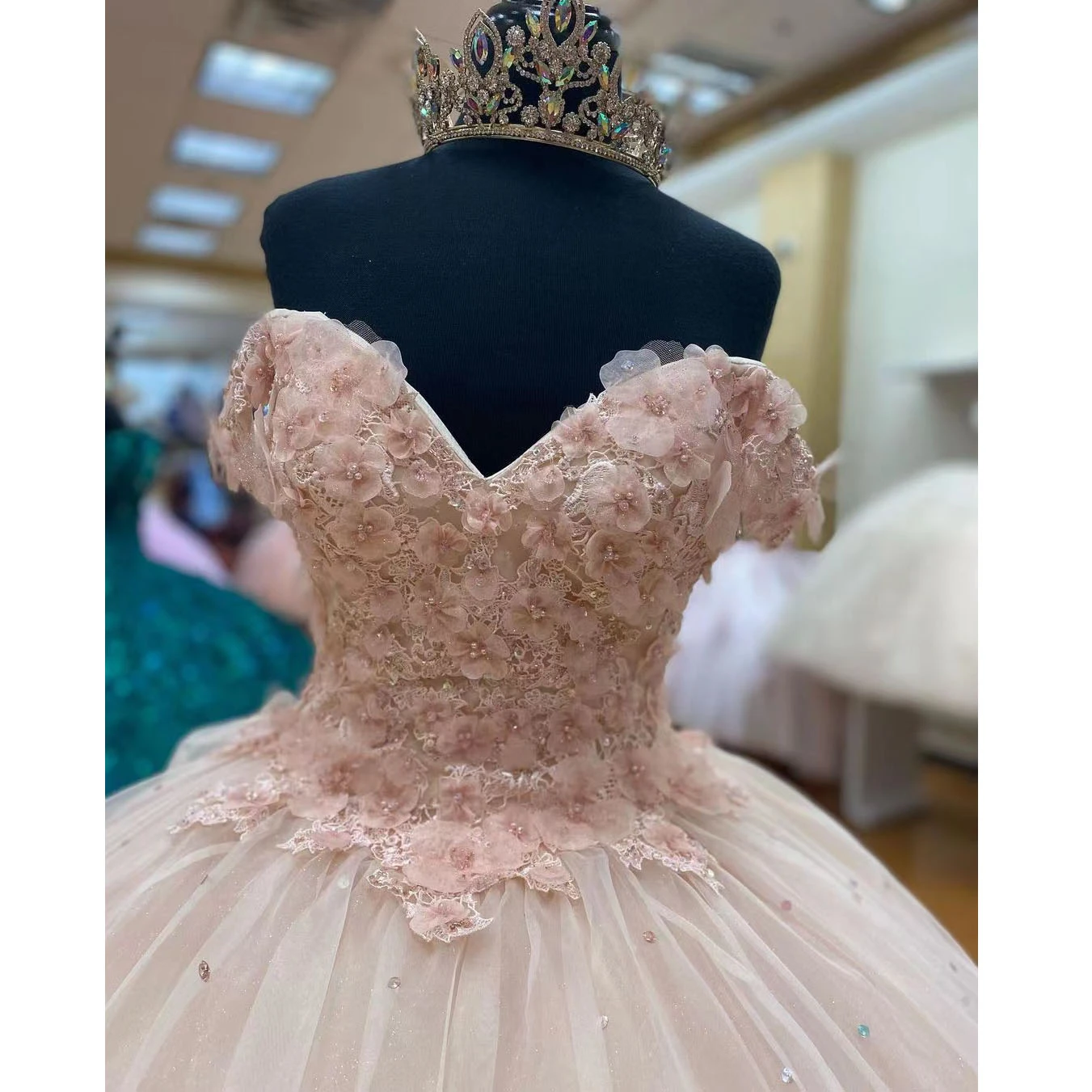 Light Pink Quinceanera Dresses Ball Gown Beading Appliques Sweetheart Night Party Formal Princess Prom DressVestidos De 15 Años