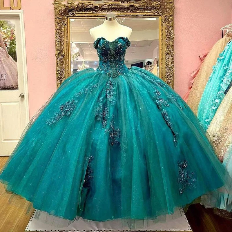 Vestidos De Quinceañera Sweetheart Ball Gowns For Sweet Girl Beading Sequin Beading Appliques Lace Quinceanera Dresses