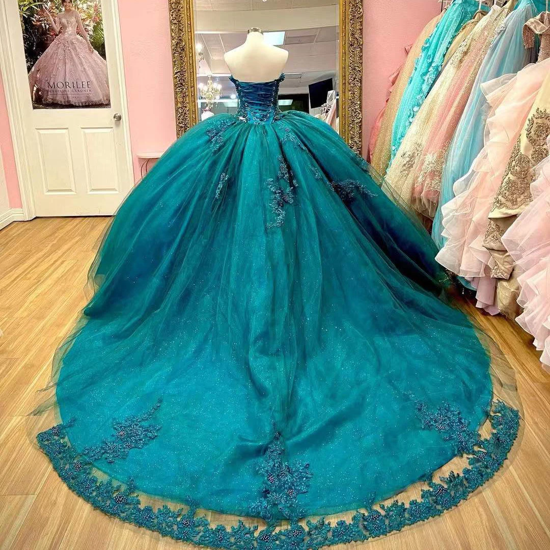 Vestidos De Quinceañera Sweetheart Ball Gowns For Sweet Girl Beading Sequin Beading Appliques Lace Quinceanera Dresses